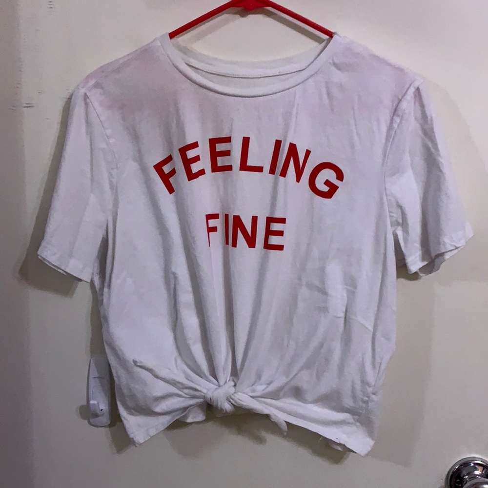 Feeling Fine Front Crop Tie Tee